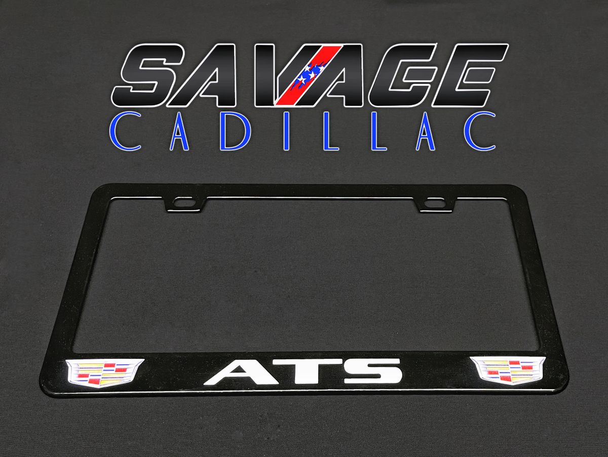 CADILLAC ATS LOGO LICENSE PLATE COVER GLOSS BLACK